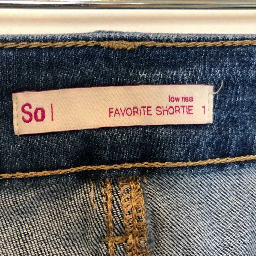 So Favorite Shortie Low Rise Destroyed Jean Shorts